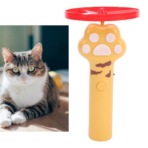 ZJchao Interactive in the Dark Flying Disc Cat Toy with USB Rechargeable Battery Silent Design for Indoor Kittens Playful Adult Cats