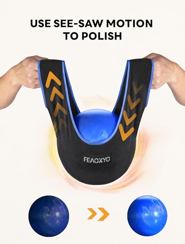 Bowling Ball Polisher Bag, Thickened Microfiber Bowling Seesaw Towel for Bowlers, Large Washable Ball Cleaner Bag, Bowling Shammy Seesaw