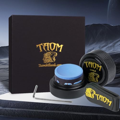 TAOM Upgrade Pool Chalk Holder Round Shaped Practical Tool Billiards Accessories Magnetic Mini Chalk Tip Case Container Round Box Billiards,Cue Tip Tool Scuffer Shaper - color: 1-Gift Set-Black with V10 Blue