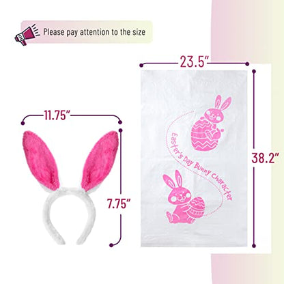 Mr. Pen- Potato Sack Race Bags with Bunny Ears Headbands, 38.2" x 23.5" | Large Size, 6 Set, Sack Race Bags for Adults and Kids, Family Game, Outdoor Games, Yard Games, Bean Bag Game Set