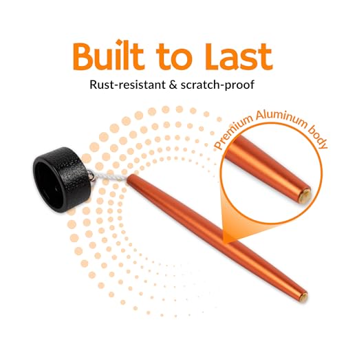 Aluminum Circle Pool Chalk Holder - Use with TAOM Pyro or TAOM V10 Chalk - Slip-in Pocket Pool Cue Chalk Holder - Cover Billiard Supplies - Snooker Accessory Chalk - color: Orange
