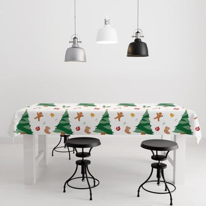 2 Pack Christmas Plastic Table cloths Xmas Plastic Table Covers Disposable Table Cloths Christmas BBQ Picnic Parties TableCovers Waterproof TableCloth Oil-Proof Christmas Tree Table Covers 54 x 108 in - color: Xmas Rree