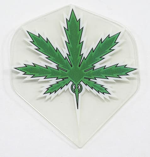 US Darts 3 Sets (9 Flights) Ruthless Standard Clear Marijuana Dart Flights - 100 Micron, Ex-Tough