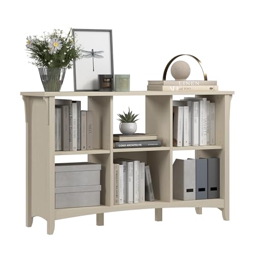 Bush Home Salinas 6 Cube Organizer in Antique White, Office Storage Solution, Home Organizer with Open Shelving, Compact Unit for Books and Supplies - color: Antique White