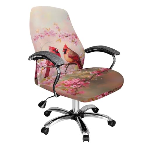 Office Chair Cover, Cardinal Stretchable Computer Chair Slipcover with Armrest Lightweight Boss Chair Cover Rotating Desk Chair Slipcover for Conference Room Office - color: Cardinal 2, size: Small