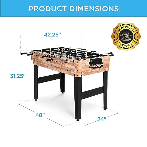 Best Choice Products 2x4ft Combo Game Table Set for Home, Game Room, Friends & Family w/Hockey, Foosball, Pool, Shuffleboard, Ping Pong, Chess, Checkers, Bowling, and Backgammon - color: Natural
