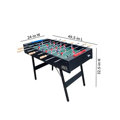 KICK Arcadia 48" Folding Foosball Table – Compact Indoor Game Table - color: Black