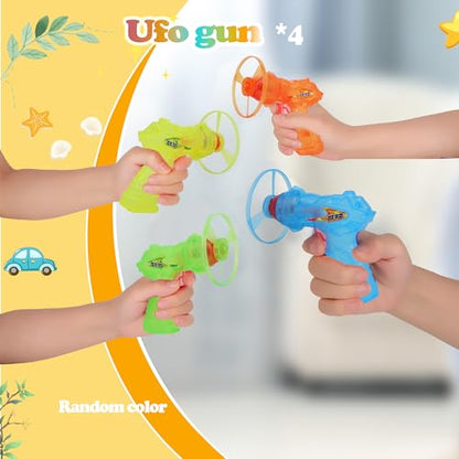 4 Pack Launching Toy Flying Disc Shooters for Kids Cyclone Gyro Launcher Flying Saucer Ejection Flying Disk Spinning Top Toy Indoor & Outside Play for Kids Ages 5+,Cat Propellers