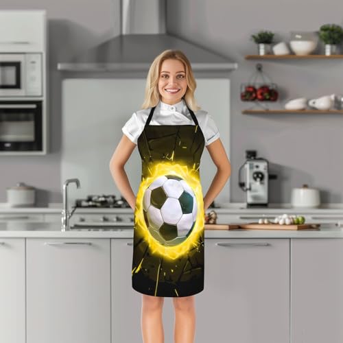 Manfei Volleyball Kids Kitchen Apron - color: Black Yellow