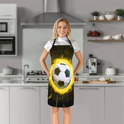 Manfei Volleyball Kids Kitchen Apron - color: Black Yellow
