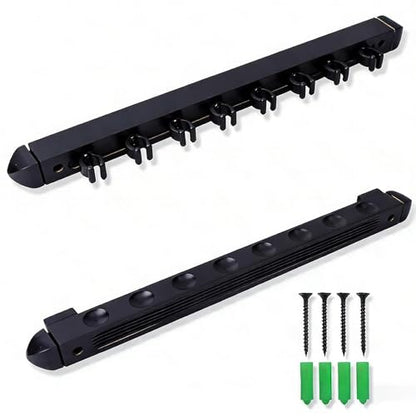 SUPERDIAMOND Pool Cue Rack Wall Mount, 8 Cues Solid Wood Pool Stick Holder, 2-Piece Minimalist Cue Stick Holder & Billiard Cue Racks for Game Room, (Black / 8 Cues) - size: 8 Cues, style: SU-LM-Pool Cue Rack-8cues