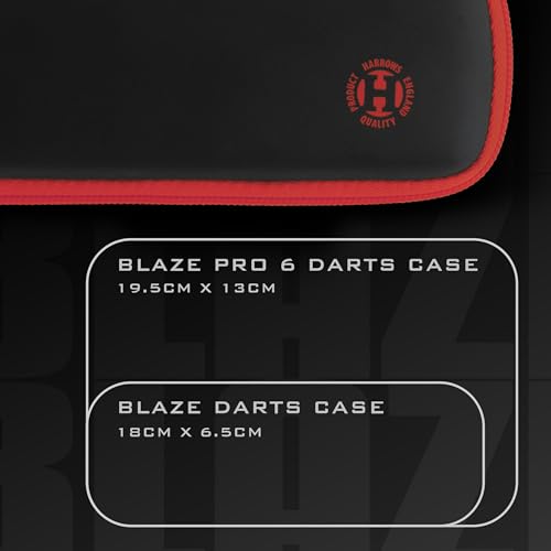 Harrows Darts Blaze Darts Wallet | Darts Case Holds 3 Assembled Darts and Accessories | Protective EVA Material | Professional Darts Accessories - color: BLACK RED