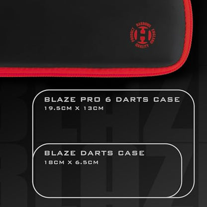 Harrows Darts Blaze Darts Wallet | Darts Case Holds 3 Assembled Darts and Accessories | Protective EVA Material | Professional Darts Accessories - color: BLACK RED