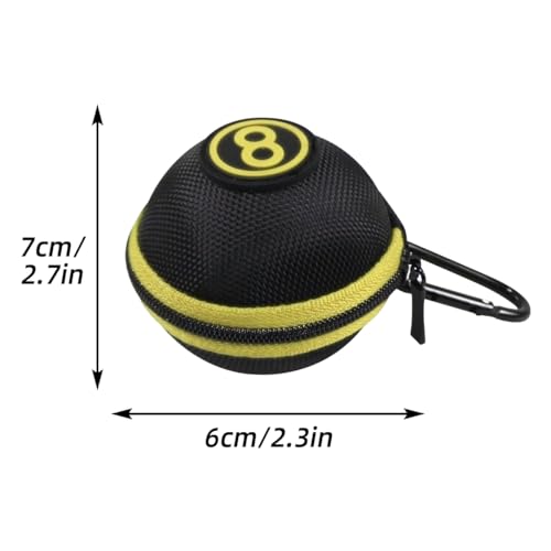 Scott Edward Billiard Cue Ball, Standard Table Practice Training Ball for America Pool Eight Balls 57.2mm/2.25in Diameter, Billiard Accessories,Carrying Case Holder - color: Yellow