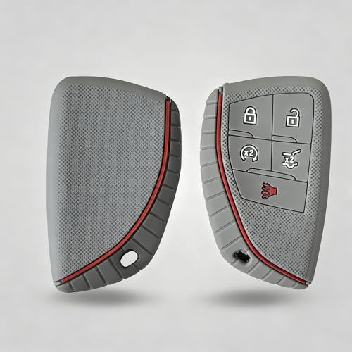 Silicone Key Fob Cover 2 Pack, Key Protector - 360° Key Protection Case for Chevrolet 2020-2026 Trailblazer/Equinox/Malibu, Anti-Scratch Silicone Key Cover (Gray/Gray) - color: Gray/Gray