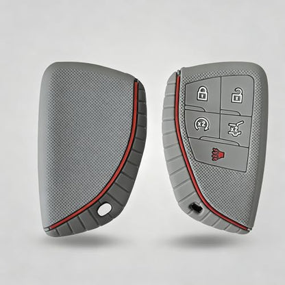 Silicone Key Fob Cover 2 Pack, Key Protector - 360° Key Protection Case for Chevrolet 2020-2026 Trailblazer/Equinox/Malibu, Anti-Scratch Silicone Key Cover (Gray/Gray) - color: Gray/Gray