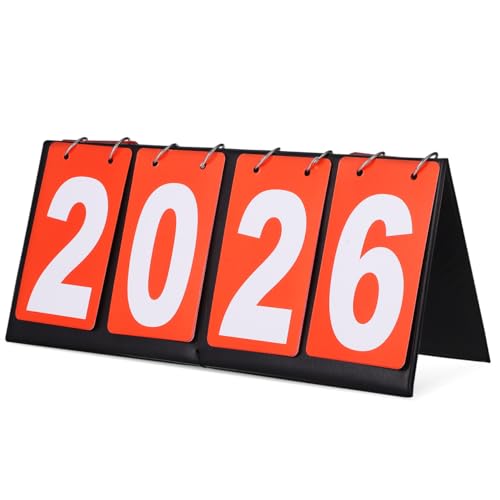 VANZACK Scoreboard Score Keeper Score Flipper,Table Top Scoreboard for Volleyball Basketball Table Tennis Badminton Sports - color: Red