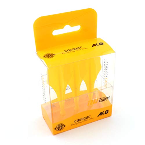 CUESOUL TRAJ AK8 New Integrated Dart Flights and Shafts Wave Shape,Very Slim Dart Flight 3 Sets - color: Wave Shape-Yellow
