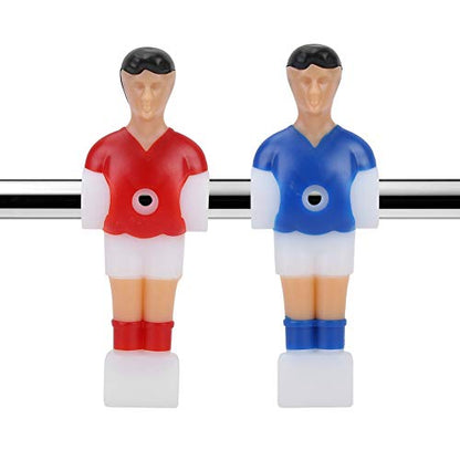 Foosball Player Replacement Parts, 4 Pieces Plastic Soccer Men in Red and Blue, 4.13 x 1.44 x 0.16 inches, for Tournament Table Games