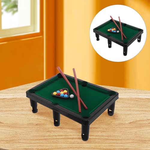 VOSAREA Mini Pool Table Game Set for Kids, Tabletop Billiards with Balls Cue Sticks Triangle Rack - Portable Miniature Pool Table for Home Party Game Night