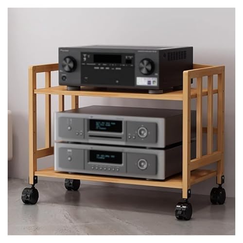 Media Storage Cabinet for Audio Video Equipment - Organize Living Room Gaming Setup with Resistent Shelving Unit - size: W-80cm