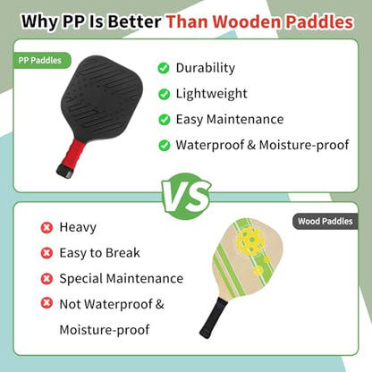 Waterproof Lightweight Pickleball Paddles Set of 2,Beach Pool Toys Fun Play Sport Game,Gift for Teenagers Kids Adults Beginner,Indoor Outdoor Activities - size: Small