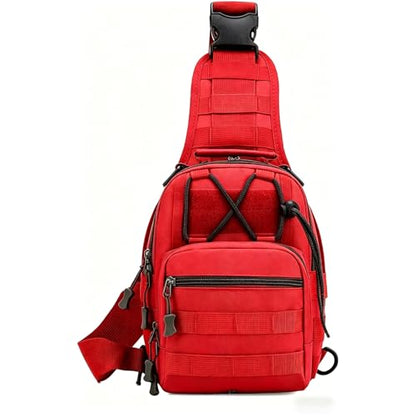 Viriber Tactical Backpack, Waterproof Military Cross-body Molle Sling Shoulder Backpack Chest Bag for Outdoor Every Day Carry Red - color: Red