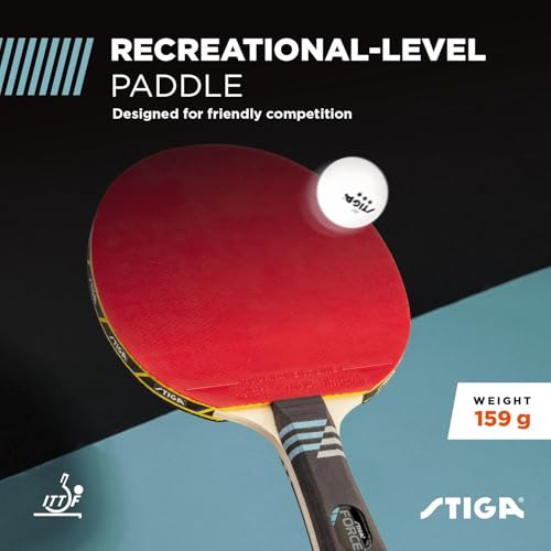 STIGA Beginner Ping Pong Paddles - Recreational to Performance Table Tennis Rackets Ages and Skill Levels - Multiple Styles + Performance Levels Available - style: Force