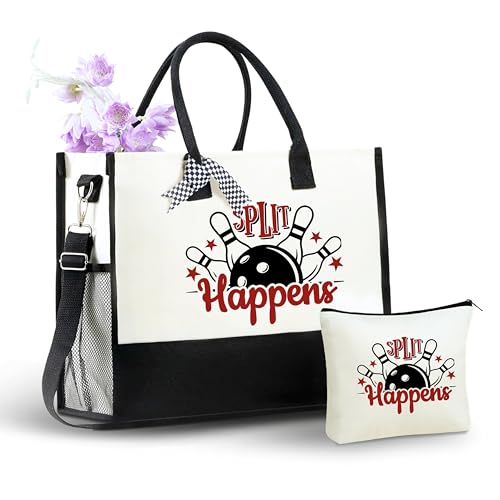 InnoBeta Bowling Gifts for Women, Bowlers Tote Bag with Top Zipper Closure and Shoulder Strap for Birthday, Christmas and Every Special Occasion