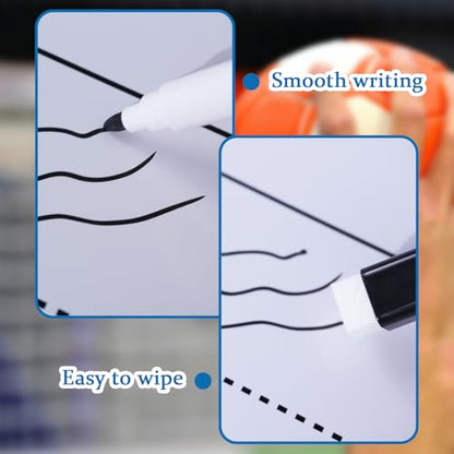 Joyeee Handball Coaches Clipboard, 13.7 x 8.7 Inch Double Sided Dry Erase Handball Whiteboard, Coaching Board Equipment Included Black Markers, Pen and Eraser - style: Handball whiteboard