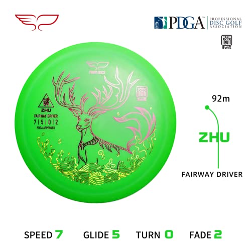 yikundiscs PDGA Approved Floating Distance Driver Golf Disc,150-160g Water-Float Distance Driver, Stable Flight Performance for Disc Golf Water Courses & Outdoor Competition | Floats in Water,Lightweight Buoyant Plastic - color: green
