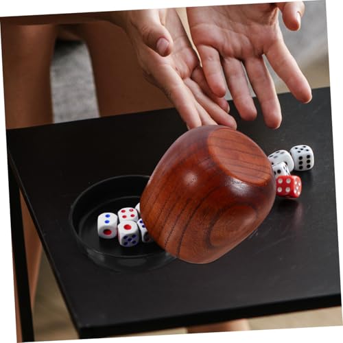 LIOOBO 1set Professional Dice Cup Set Cover and Dice Compact for Parties and Games Lightweight Wooden Design for Indoor and Outdoor Activities
