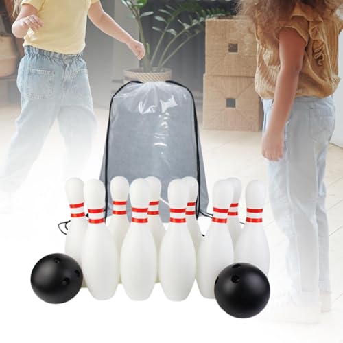 13 Pieces Kids Bowling Game Set with Bowling Pins Bowling Balls Storage Bag Interactive Toy Educational Sports Game Suitable for Family Parties Indoor - size: 22cm