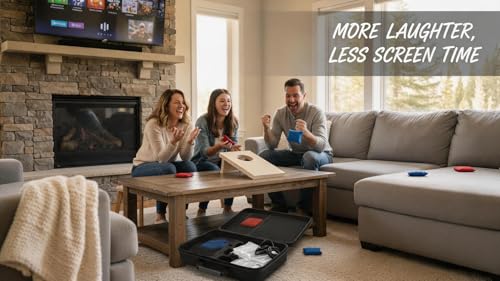 Cornhole Set, Cornhole Boards with 8 Bean Bags,Portable Game Set for Travel Home Office Recreation Tailgate - size: 5 * 8 In