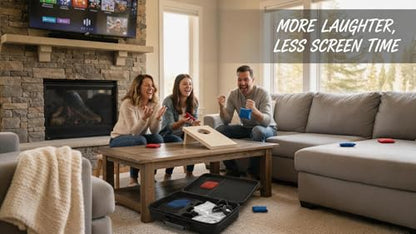 Cornhole Set, Cornhole Boards with 8 Bean Bags,Portable Game Set for Travel Home Office Recreation Tailgate - size: 5 * 8 In
