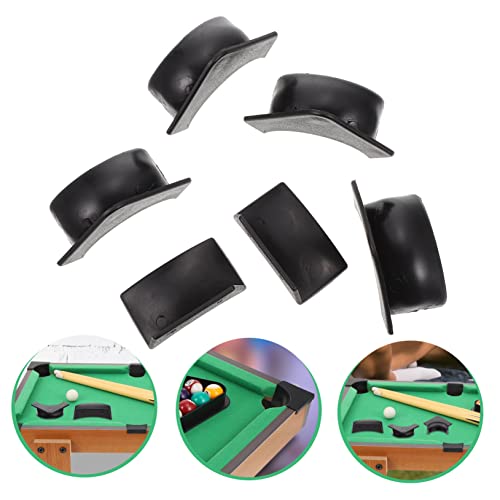 2 Sets Billiard Accessories Mini Pool Table Pool Table Cloth Cleaning Kit Rail Corner Brush Billiards Pool Cues Pockets Plastic Black