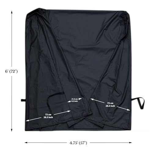 Ping Pong Table Tennis Cover in Black - Durable Waterproof Indoor/Outdoor All Weather Protection, Universal Fit for 9’x5’ Folding Tables - Complete with 4 Ping Pong Balls