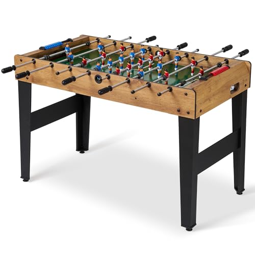 48” Foosball Table, Competition Sized Game Table with Adjustable Table Leg Support, 3 Balls for Adult, Home, Game Room