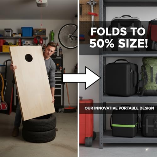 Cornhole Set, Cornhole Boards with 8 Bean Bags,Portable Game Set for Travel Home Office Recreation Tailgate - size: 2 * 1 Ft