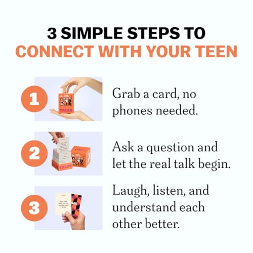 TALES 150 Conversation Cards, Teens Edition, Fun Family Games for Teens, Perfect for Dinners, Road Trips, Classrooms & Game Nights, Gifts & Gatherings, Conversation Starters to Spark Creativity - color: Teens Edition