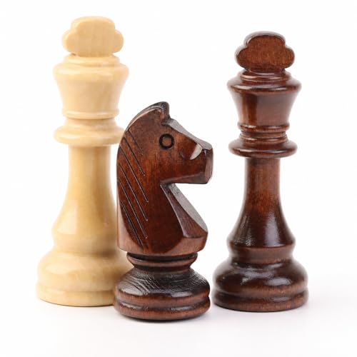 LuckyWish Large Wood Chess Pieces,4.3 Inch King,Chess Pieces Only, No Board (4.3 Inch King)