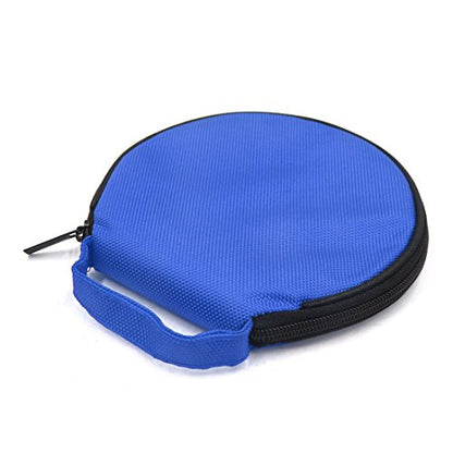uxcell Blue Zipper Closure Round CD Discs Holder Bag Storage Carry Case Wallet for Car - color: Blue