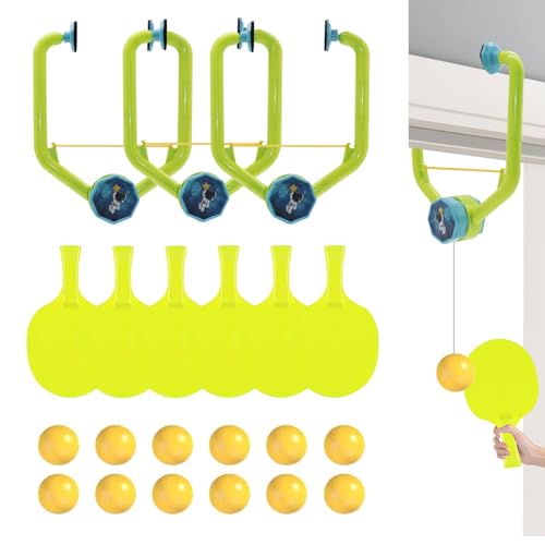 3 Set Door Ping Pong Game Over The Door, Adjustable Door Jam Pingpong Starter Kit Doorway Game Pingpong Portable Hanging Table Tennis Trainer