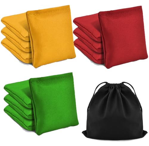 TINDTOP Mini Bean Bags for Tossing, Cornhole Outdoor Toss Gaming | 3.9*3.9inch, 100g/3.5oz, 12 Pack, Colorful Canvas Bean Bags Carnival Games Kids Beanbags Throwing Games - color: 3 Color, 12 Pack
