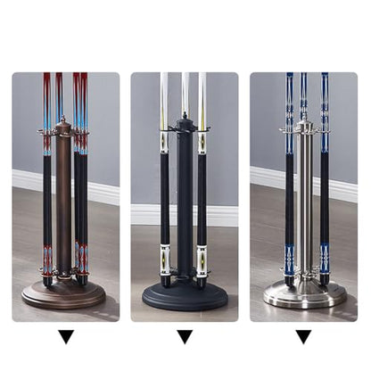 Billiard Cue Rack Pool Stick Holder Billiard Cue Rack Holds Sticks Floor Stand Rack, Premium Holder, (Cues, Balls and Ball not Included) Accessories for Games Bar Club -Matte Black||6 Holes - color: Matte Black
