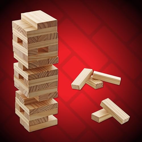 Goliath - Jumbling Tower, Wooden Stacking Tower, Wooden Board Game for Children from 6 Years, Educational Skill and Strategy Game, 48 Blocks, Suitable for 1 or More Players