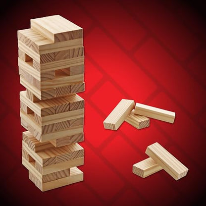 Goliath - Jumbling Tower, Wooden Stacking Tower, Wooden Board Game for Children from 6 Years, Educational Skill and Strategy Game, 48 Blocks, Suitable for 1 or More Players