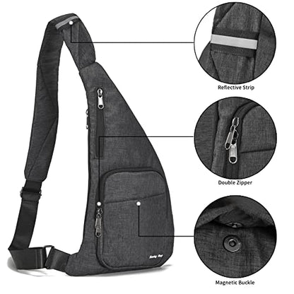 Seoky Rop Waterproof Sling Bag Crossbody Bag for Men Women Slim Hidden Anti-Thief Travel Personal Pocket Dark Grey - color: Dark Grey-2