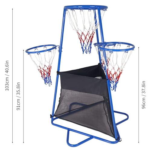 Garvee 4 Hoop Basketball Set for Toddlers, Indoor & Outdoor Play, Preschool Toy for Ages 3+, Includes 4 Basketballs and Air Pump, Fun Basketball Game for Kids