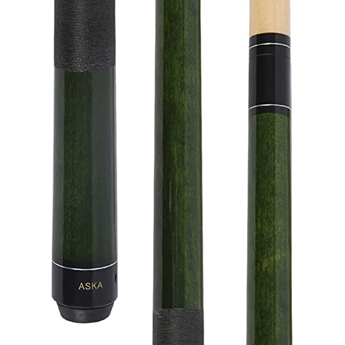 ASKA Short Kids Cue Stick, Canadian Hard Rock Maple, 13mm Hard Tip - color: 48-inches Green, Wrap (LEC48GRN)